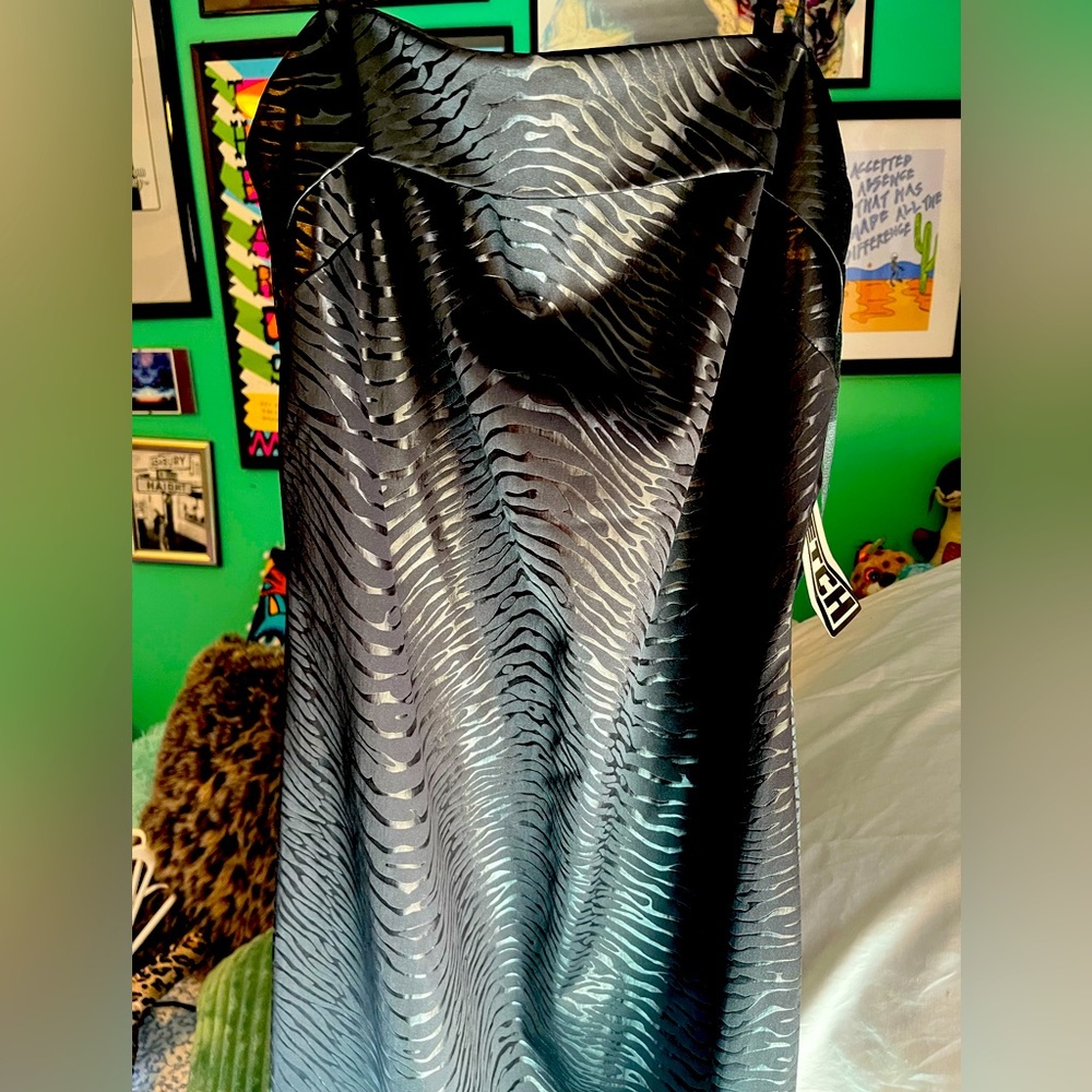 Black Zebra Print Stretch Dress